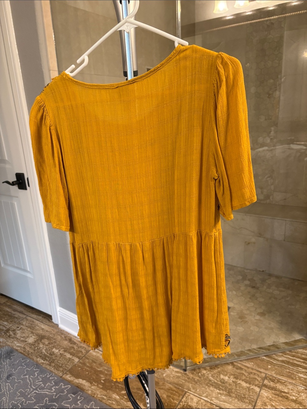 Knox Rose Mustard Yellow Embroidered Boho Top - Picture 4 of 4